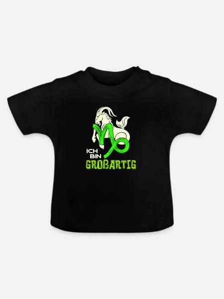 Sternzeichen Horoskop Steinbock Cool Statement - Baby Bio-T-Shirt mit Rundhals - Schwarz