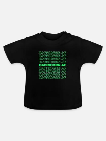 Tierkreiszeichen Steinbock Statement Aberglaube - Baby Bio-T-Shirt mit Rundhals - Schwarz