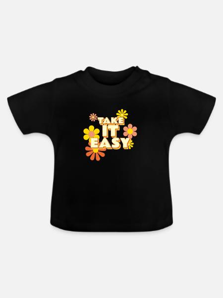 Take it Easy - Baby Bio-T-Shirt mit Rundhals - Schwarz