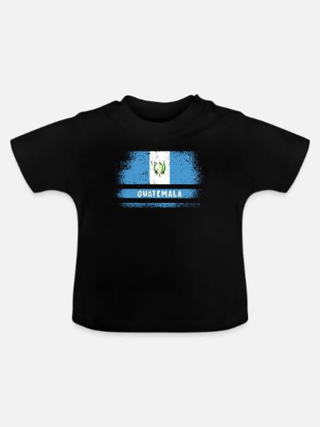 Guatemala Flagge - Baby Bio-T-Shirt mit Rundhals - Schwarz
