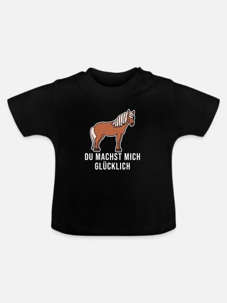 Pferde Cool Statement Pferdenarr Isländer - Baby Bio-T-Shirt mit Rundhals - Schwarz