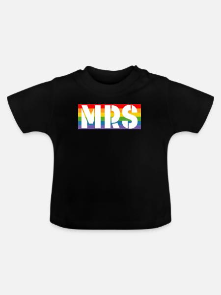 Rainbow shirt MRS - Baby Bio-T-Shirt mit Rundhals - Schwarz