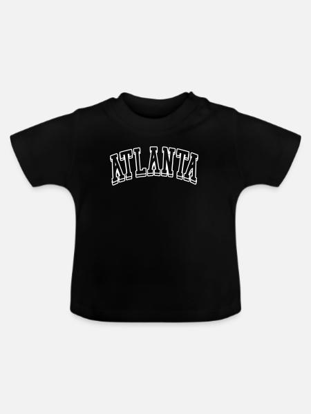 atlanta shirt - Baby Bio-T-Shirt mit Rundhals - Schwarz