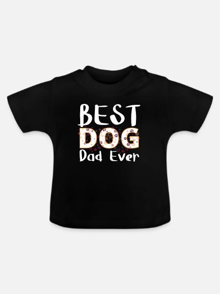 Bester Hundevater - Baby Bio-T-Shirt mit Rundhals - Schwarz