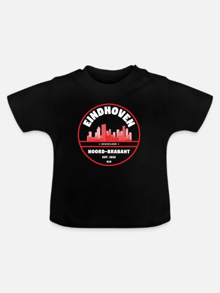 Eindhoven Nordbrabant Skyline - Baby Bio-T-Shirt mit Rundhals - Schwarz