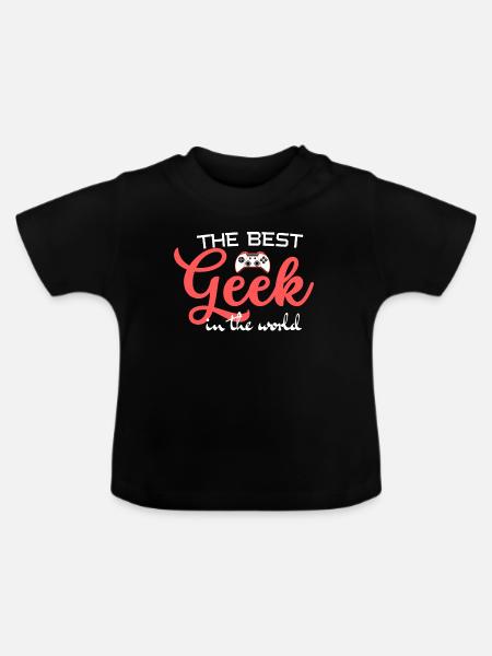 Bester Geek der Welt - Baby Bio-T-Shirt mit Rundhals - Schwarz