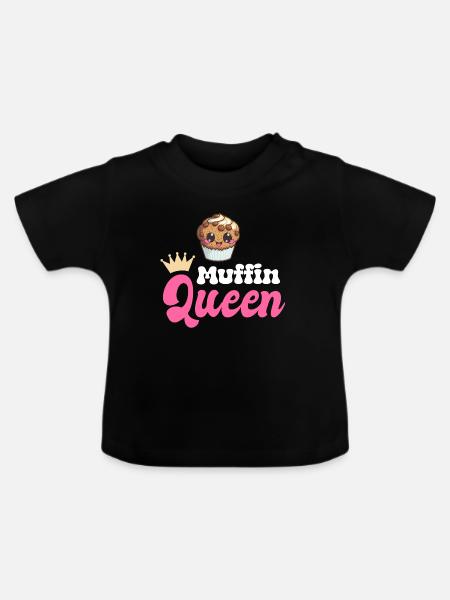 Muffin Backen Bäckerin - Baby Bio-T-Shirt mit Rundhals - Schwarz