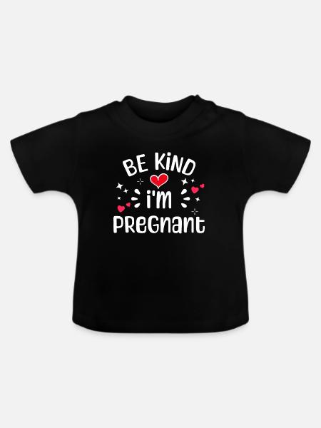 Schwanger Statement Schwangerschaft Babybauch - Baby Bio-T-Shirt mit Rundhals - Schwarz