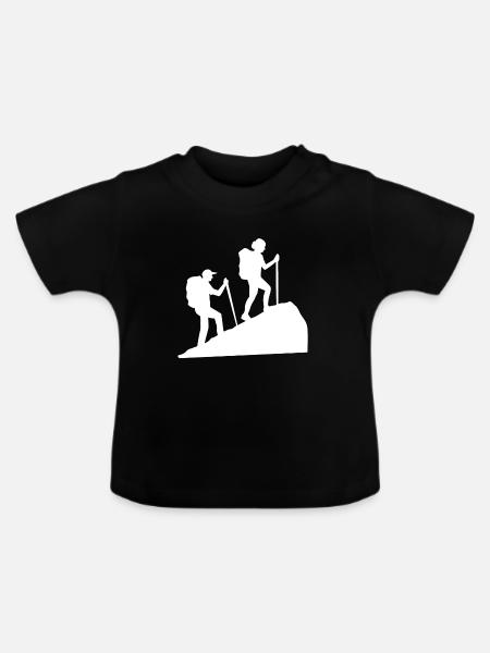 Klettersteig Wanderer Berggipfel Wandern Wanderung - Baby Bio-T-Shirt mit Rundhals - Schwarz