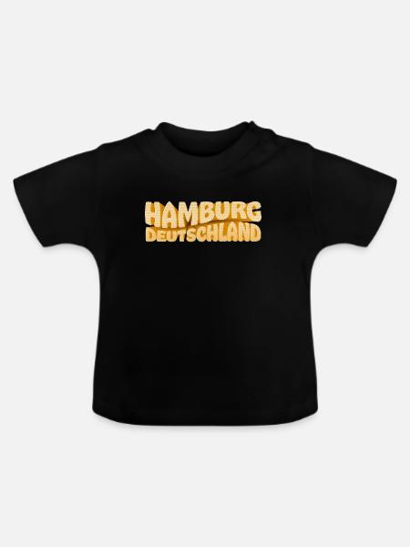 Hamburg Deutschland Punktdesign - Baby Bio-T-Shirt mit Rundhals - Schwarz