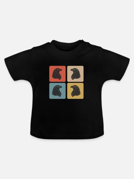 Adler Design - Baby Bio-T-Shirt mit Rundhals - Schwarz