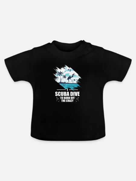 Scuba Diver Speerfischen Design - Baby Bio-T-Shirt mit Rundhals - Schwarz
