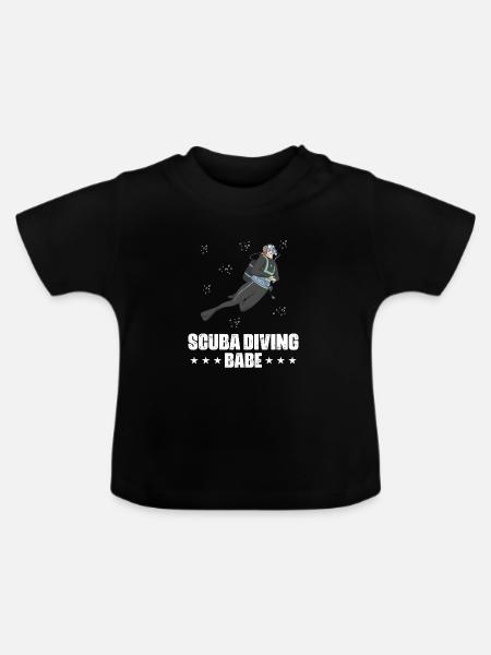 Scuba Diving Speerfischen Design - Baby Bio-T-Shirt mit Rundhals - Schwarz