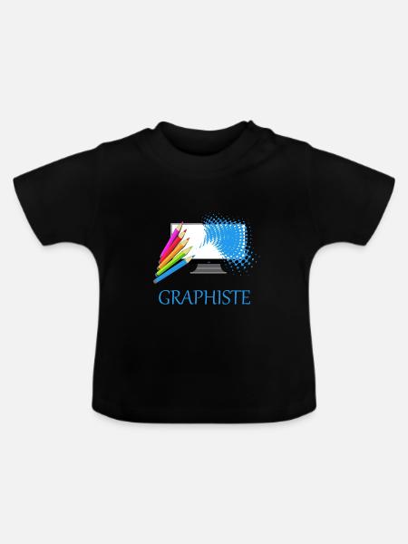 Grafiker - Baby Bio-T-Shirt mit Rundhals - Schwarz