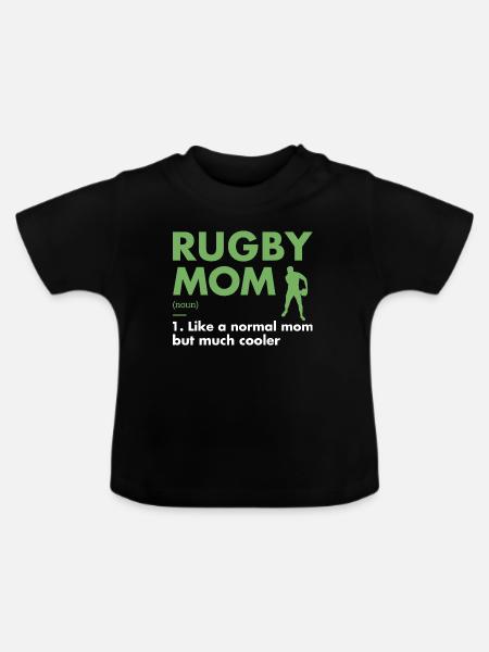 Sport Mom Definition Rugby - Baby Bio-T-Shirt mit Rundhals - Schwarz