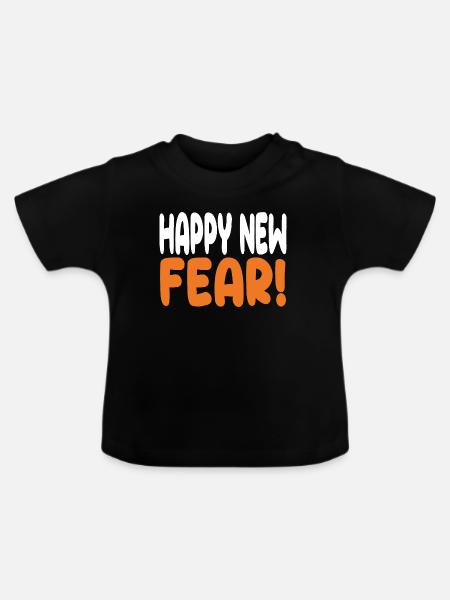 Frohe neue Angst! - Baby Bio-T-Shirt mit Rundhals - Schwarz