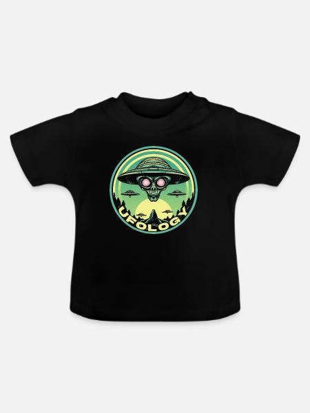 UFOLOGY - Baby Bio-T-Shirt mit Rundhals - Schwarz