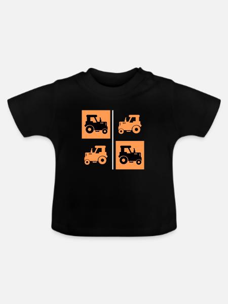 Ackerbau Landwirtschaft Schlepper Traktor Bauer - Baby Bio-T-Shirt mit Rundhals - Schwarz