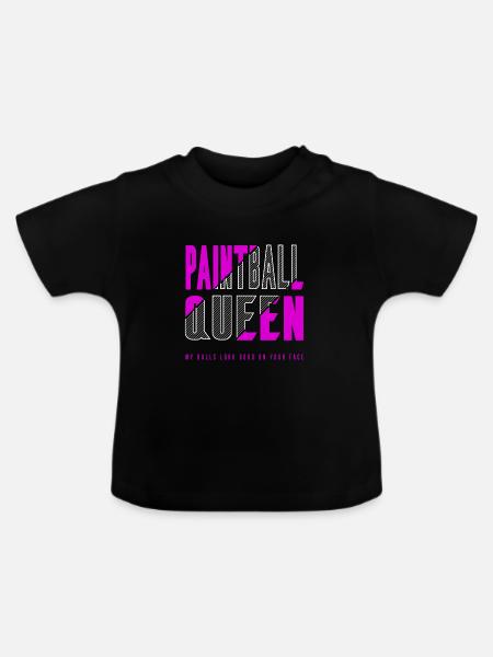 Paintball Königin - Baby Bio-T-Shirt mit Rundhals - Schwarz