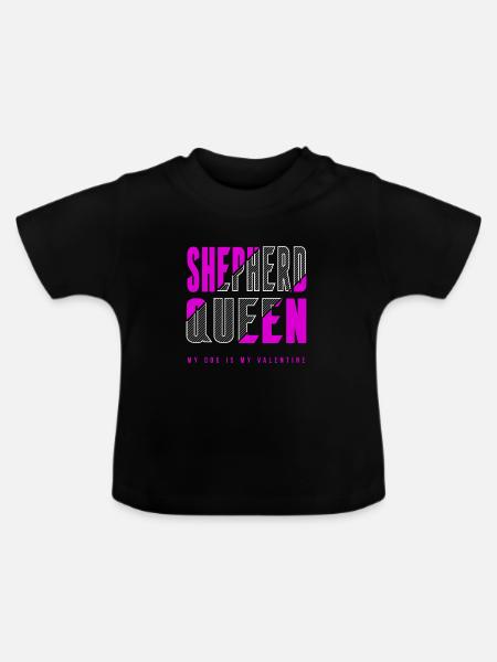 Shepherd Königin - Baby Bio-T-Shirt mit Rundhals - Schwarz