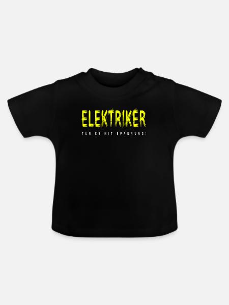 Elektriker Handwerker Design - Baby Bio-T-Shirt mit Rundhals - Schwarz