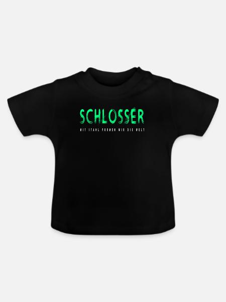 Schlosser Handwerker Design - Baby Bio-T-Shirt mit Rundhals - Schwarz