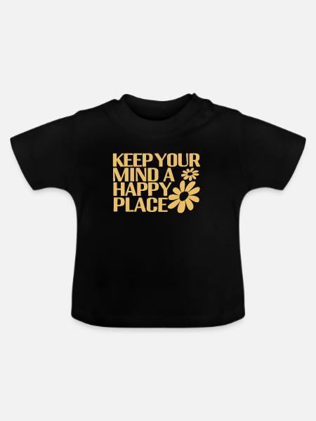 Happy Mind - Baby Bio-T-Shirt mit Rundhals - Schwarz