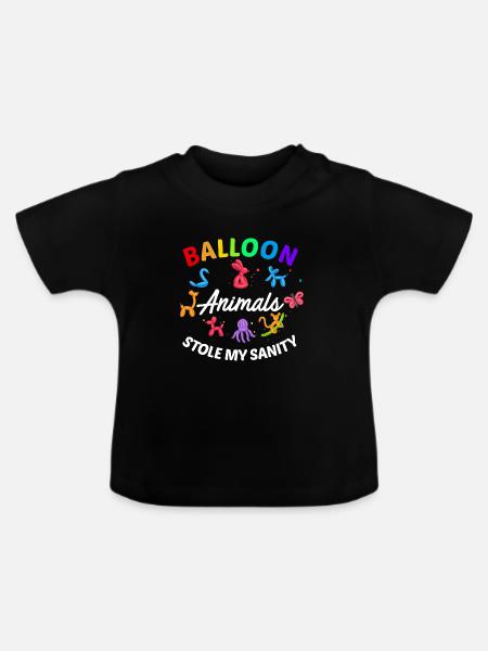 Ballon Twisting Design - Baby Bio-T-Shirt mit Rundhals - Schwarz