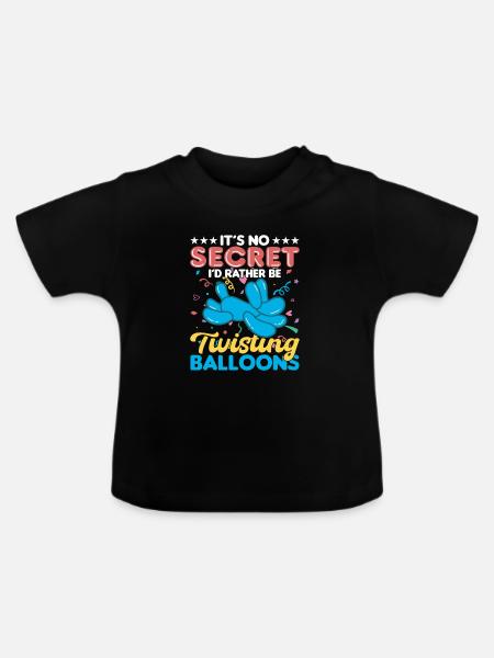 Ballon Twisting Design - Baby Bio-T-Shirt mit Rundhals - Schwarz