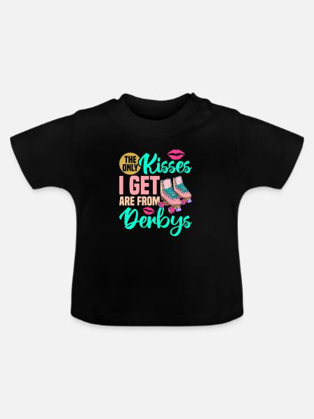 Rollschuh Design - Baby Bio-T-Shirt mit Rundhals - Schwarz