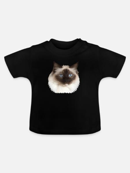 Flauschiges Kätzchen - Baby Bio-T-Shirt mit Rundhals - Schwarz