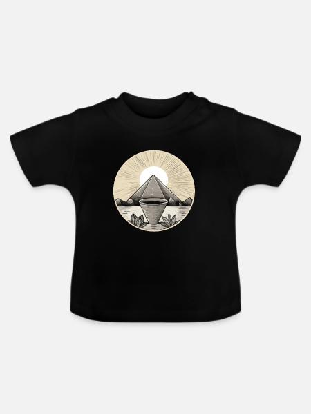 Pyramide 01 - Baby Bio-T-Shirt mit Rundhals - Schwarz