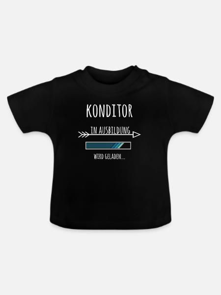 Konditor Bäcker Ausbildung Beruf Geschenk - Baby Bio-T-Shirt mit Rundhals - Schwarz