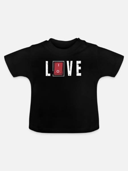 Liebe erwidert - Baby Bio-T-Shirt mit Rundhals - Schwarz