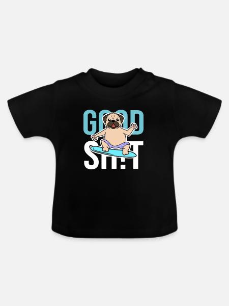 Hund Statement Haustiere Lieblingstier Kuscheltier - Baby Bio-T-Shirt mit Rundhals - Schwarz