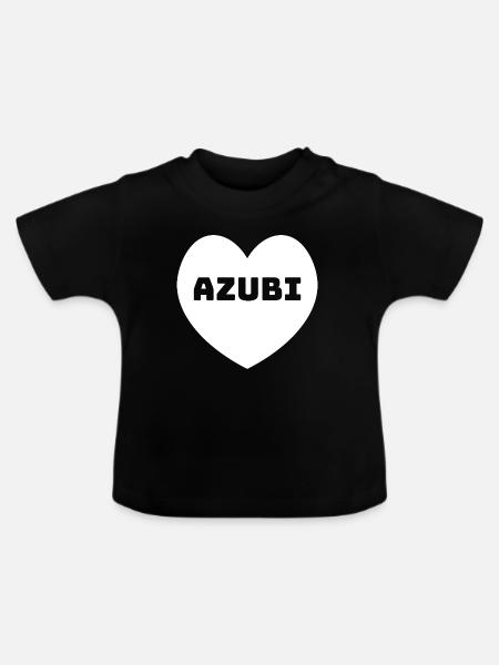 Herz Azubi weiss - Baby Bio-T-Shirt mit Rundhals - Schwarz