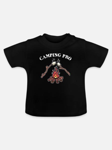 Camping Statement Campingplatz Lagerfeuer Campen - Baby Bio-T-Shirt mit Rundhals - Schwarz