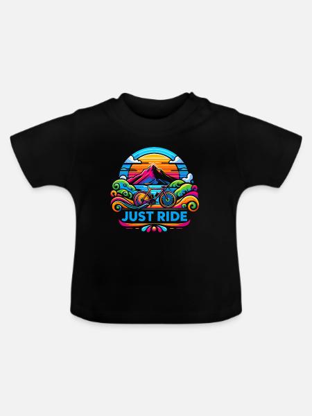 Just Ride Fahrrad - Just Ride - Baby Bio-T-Shirt mit Rundhals - Schwarz