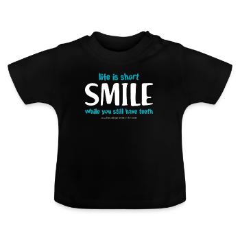 Lächeln (dunkel) - Baby Bio-T-Shirt mit Rundhals - Schwarz - Vorne