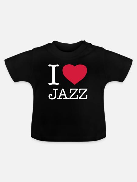 I LOVE JAZZ - Baby Bio-T-Shirt mit Rundhals - Schwarz