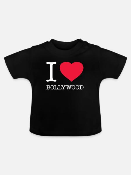 I LOVE BOLLYWOOD - Baby Bio-T-Shirt mit Rundhals - Schwarz