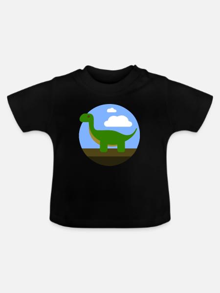 Dino - Baby Bio-T-Shirt mit Rundhals - Schwarz