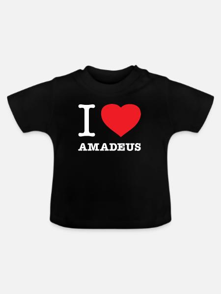 I LOVE AMADEUS - Baby Bio-T-Shirt mit Rundhals - Schwarz