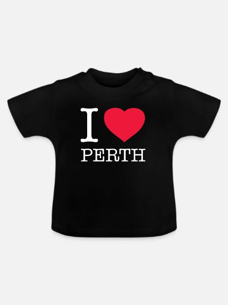 I LOVE PERTH - Baby Bio-T-Shirt mit Rundhals - Schwarz