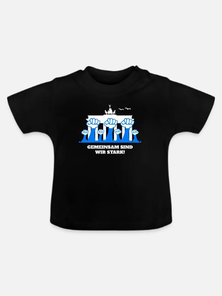 Gemeinsam sind wir Stark - Baby Bio-T-Shirt mit Rundhals - Schwarz