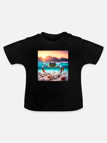 Unterwasser-Krabben - Baby Bio-T-Shirt mit Rundhals - Schwarz