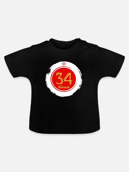 Hérault - Baby Bio-T-Shirt mit Rundhals - Schwarz
