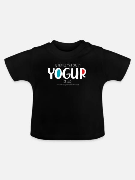 Knoblauchjoghurt (dunkel) - Baby Bio-T-Shirt mit Rundhals - Schwarz