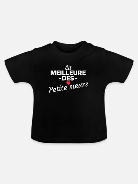 Die beste aller kleinen Schwestern - Baby Bio-T-Shirt mit Rundhals - Schwarz