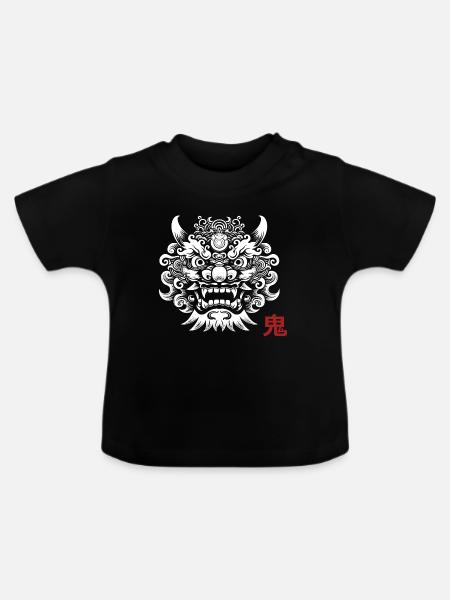 Oni, japanischer Dämon - Baby Bio-T-Shirt mit Rundhals - Schwarz